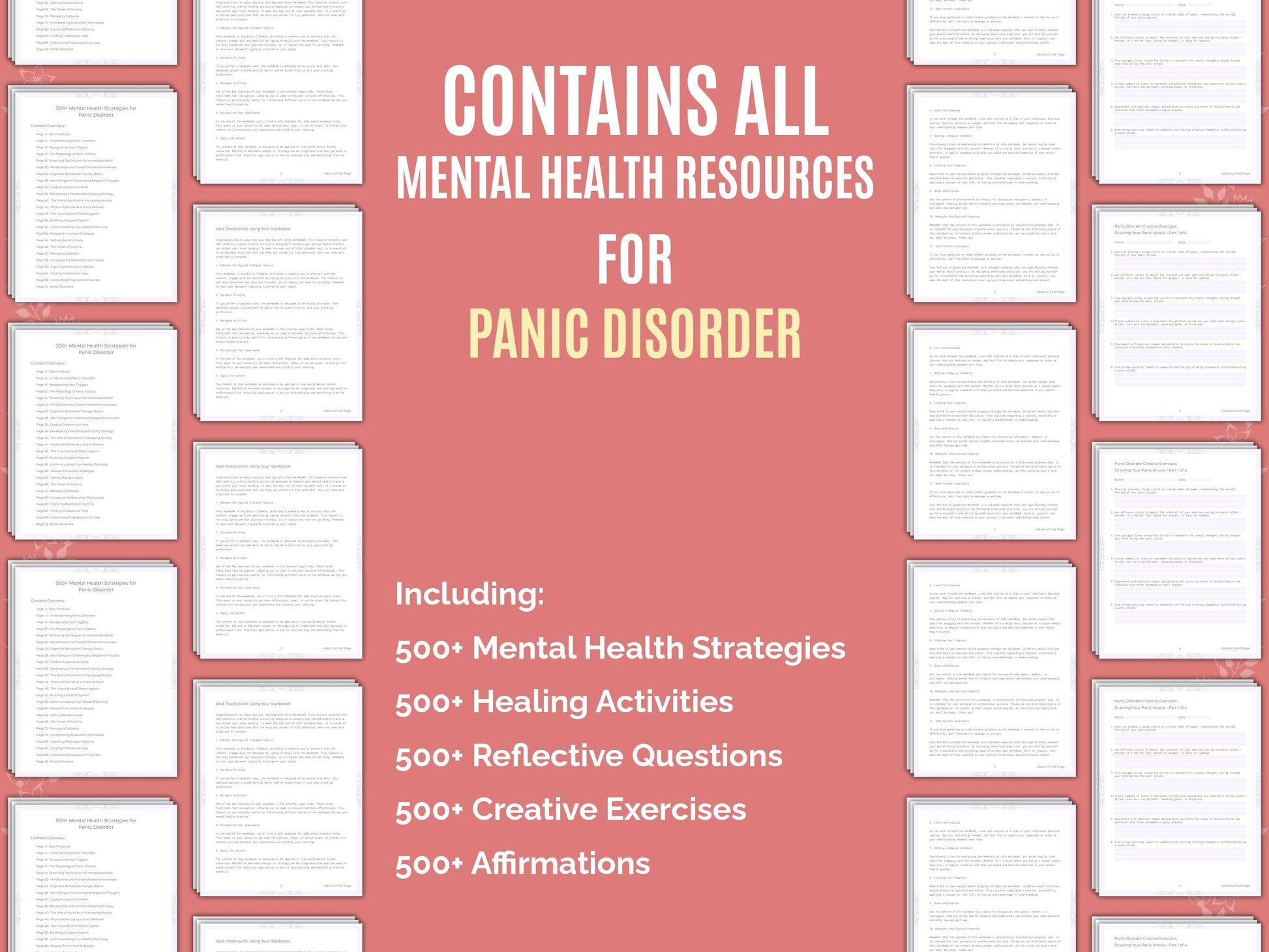 Panic Disorder Mental Health Therapist Worksheets