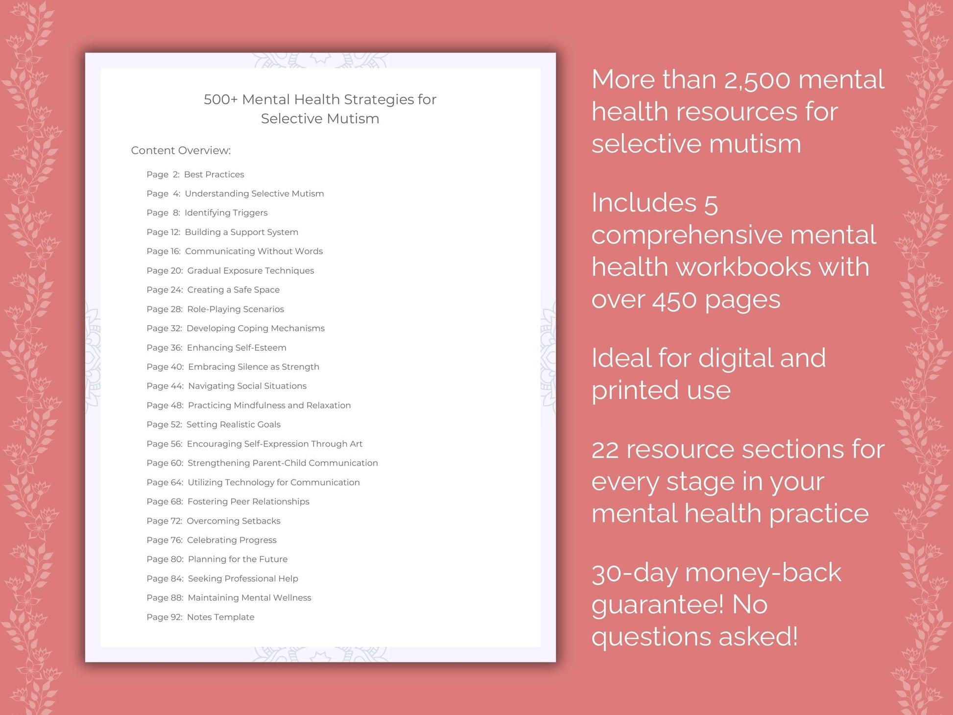 Selective Mutism Mental Health Counseling Templates