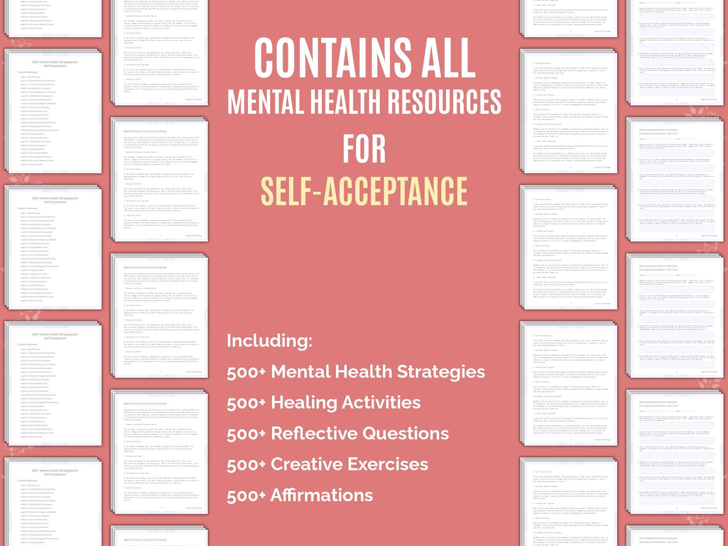 Self-Acceptance Mental Health Therapist Worksheets