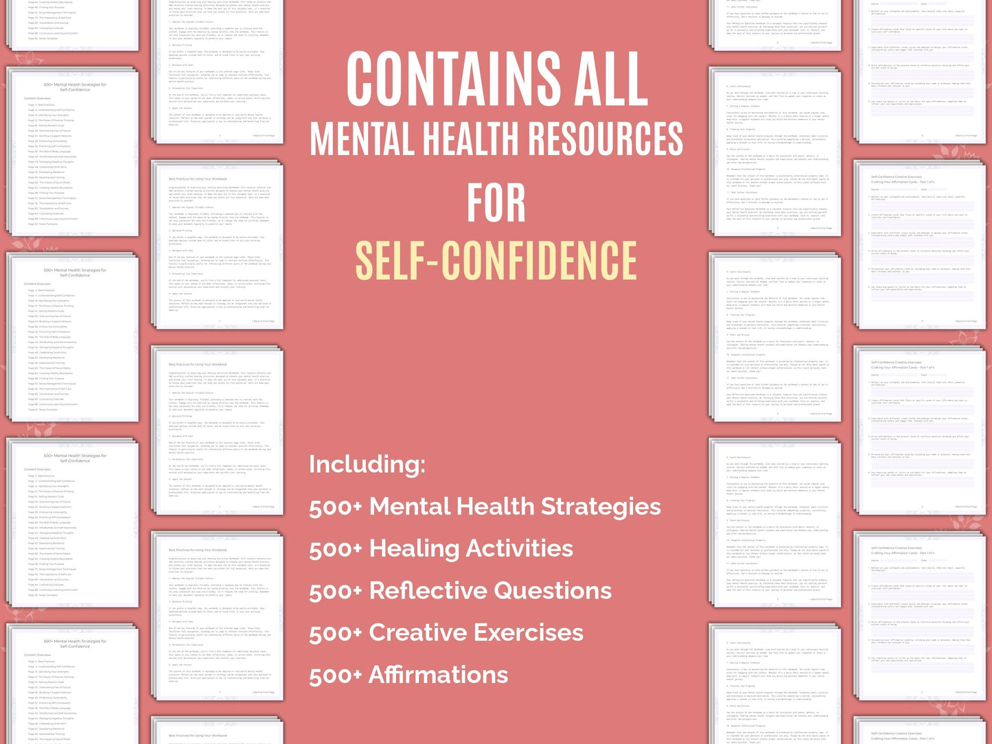 Self-Confidence Mental Health Therapist Worksheets