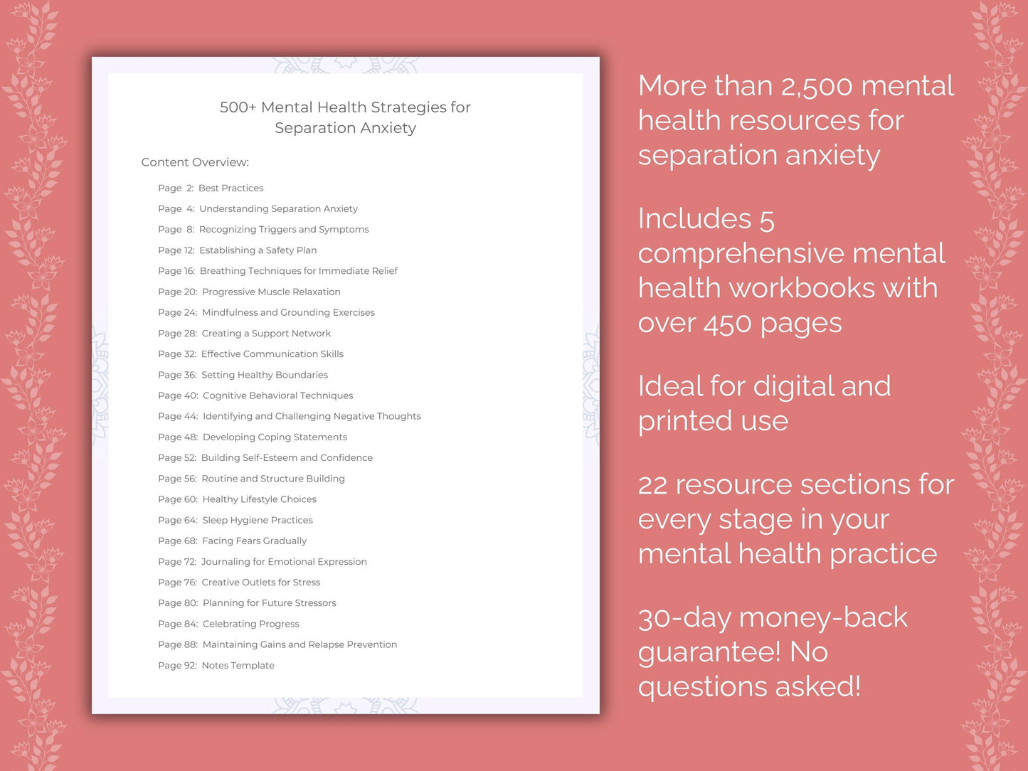 Separation Anxiety Mental Health Counseling Templates