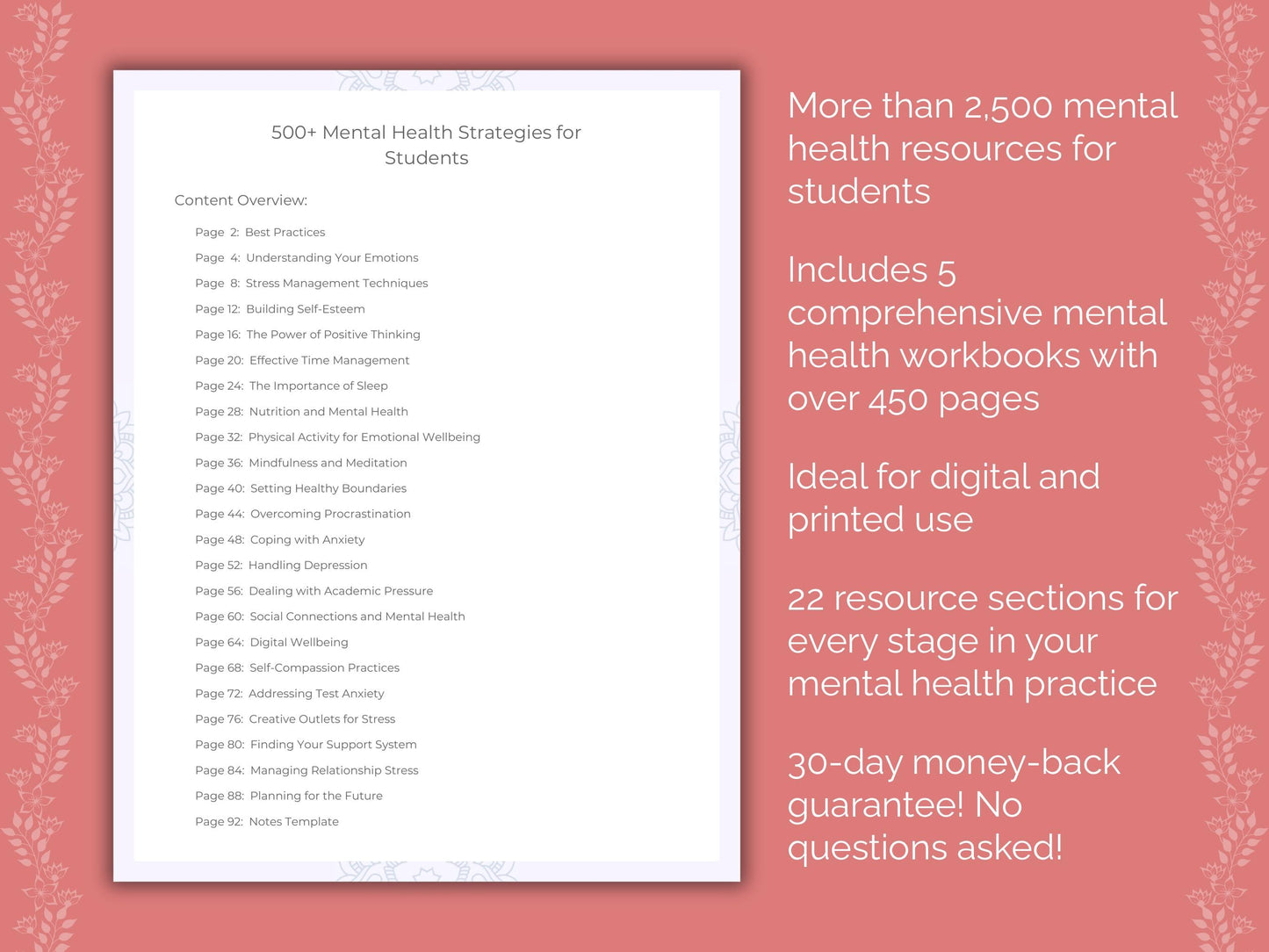 Students Mental Health Counseling Templates