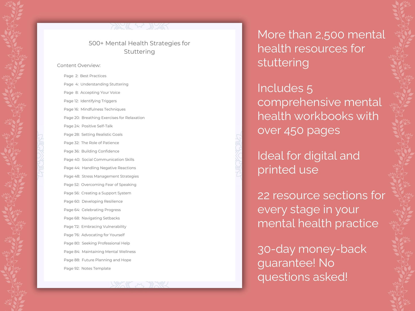 Stuttering Mental Health Counseling Templates