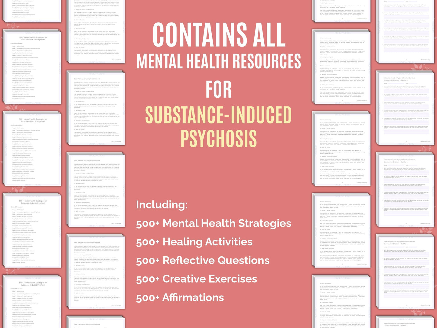 Substance-Induced Psychosis Mental Health Therapist Worksheets