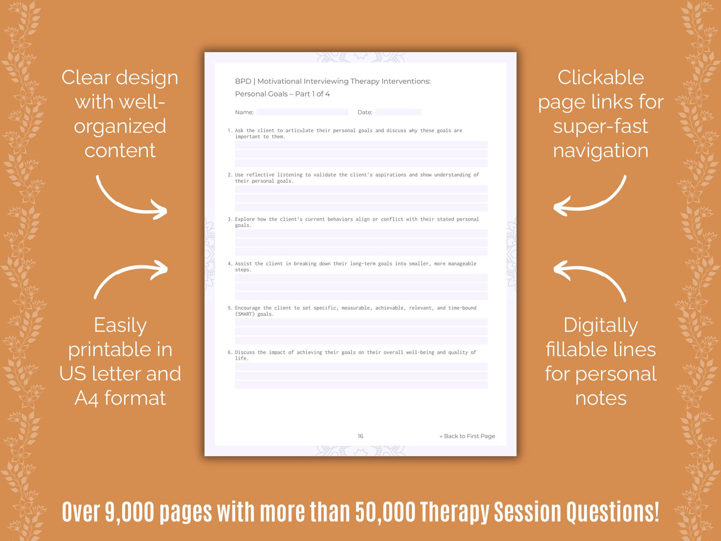 Motivational Interviewing Therapy Session Questions Counselor Cheat Sheets