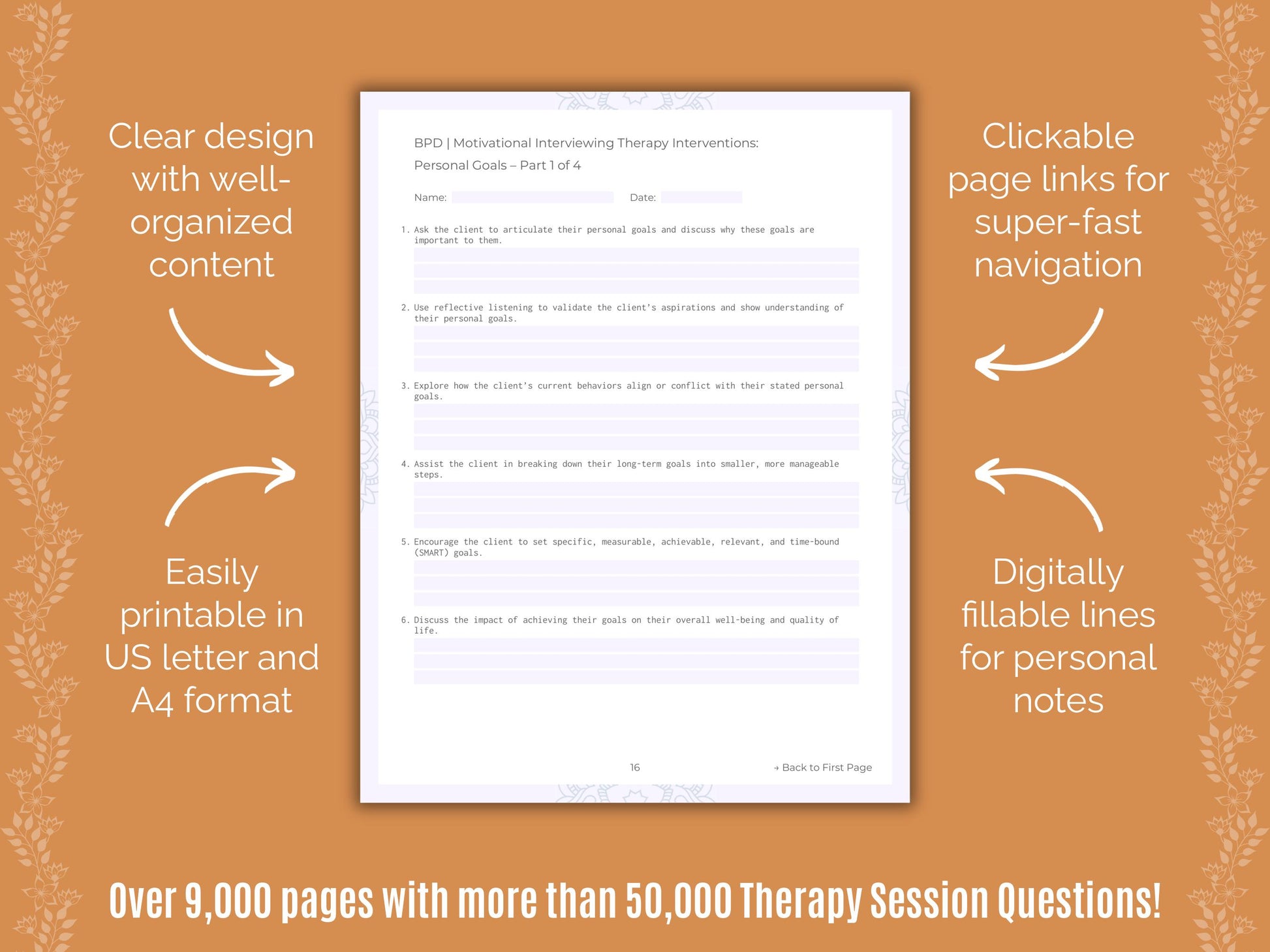 Motivational Interviewing Therapy Session Questions Counselor Cheat Sheets