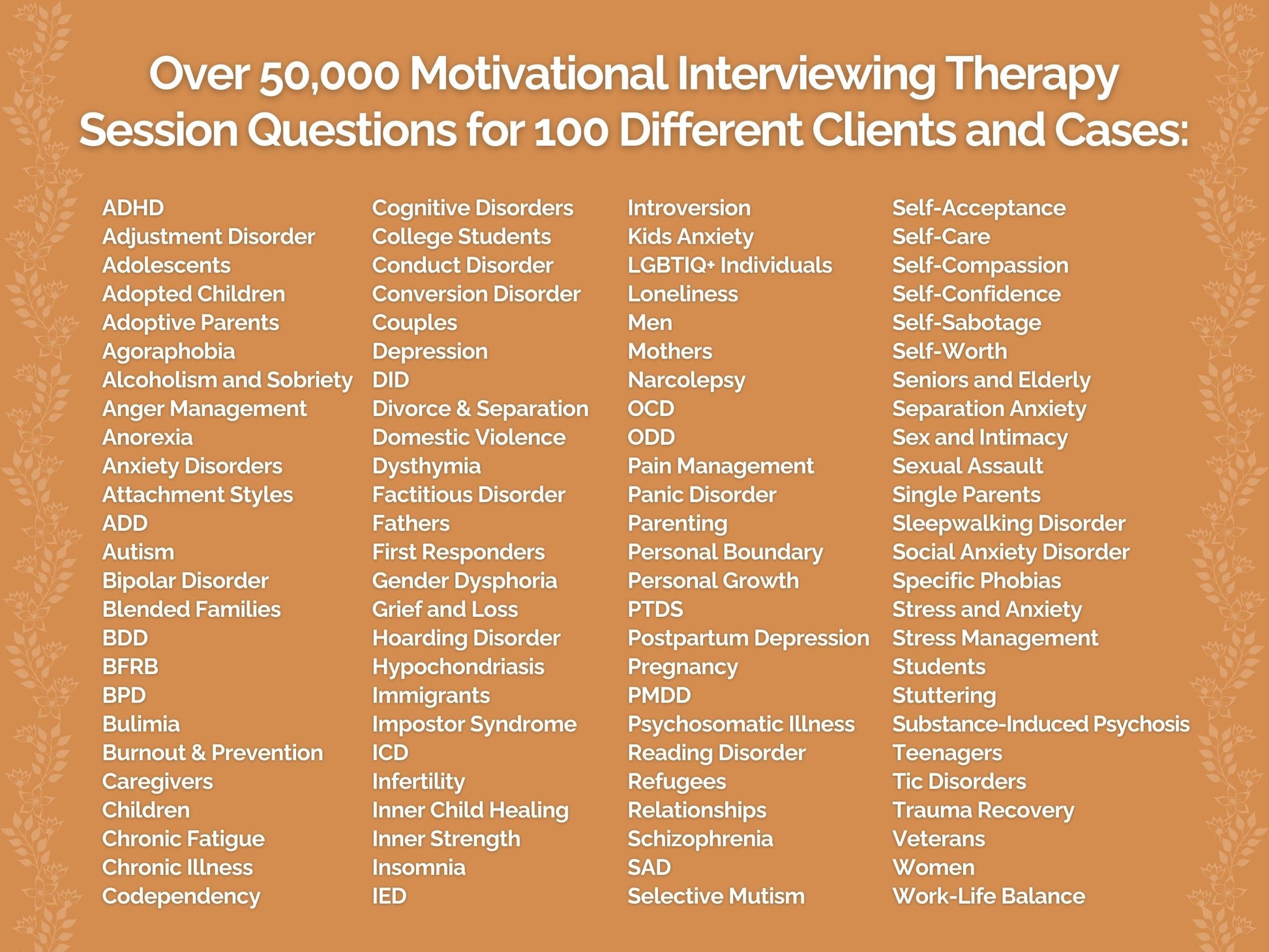 Motivational Interviewing Therapy Session Questions Therapist Worksheets