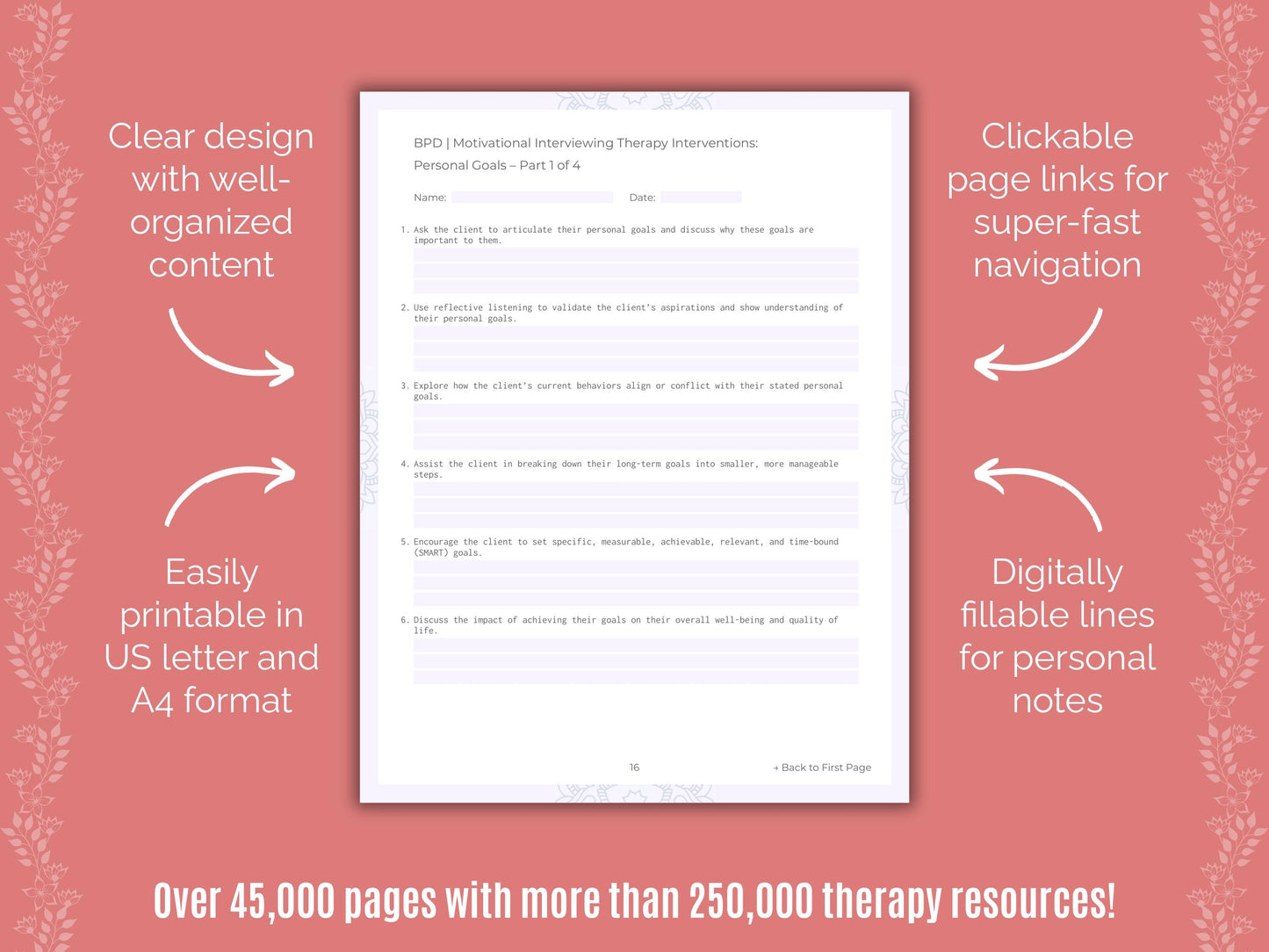 Motivational Interviewing Therapy Resources Counselor Cheat Sheets