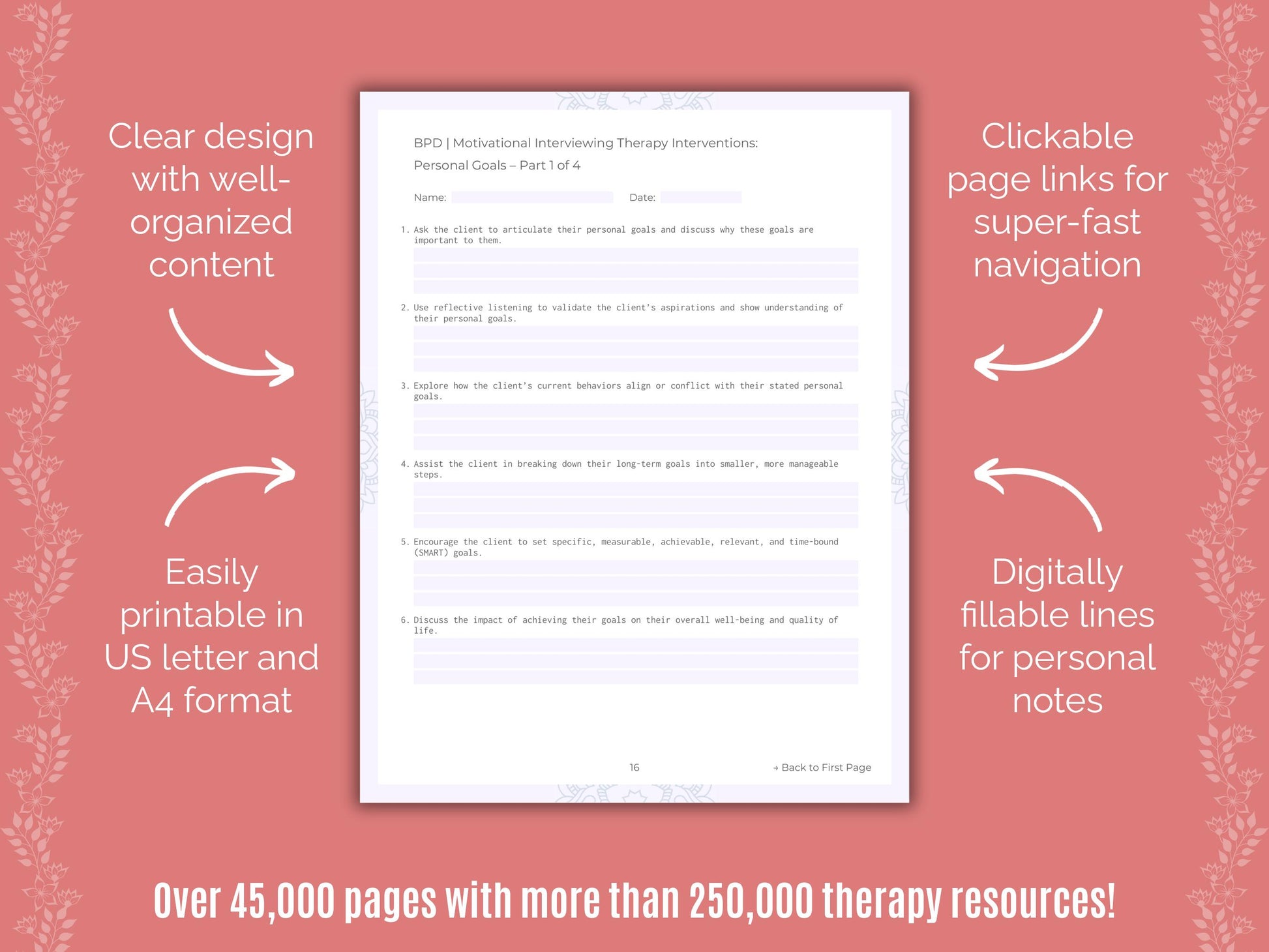 Motivational Interviewing Therapy Resources Counselor Cheat Sheets