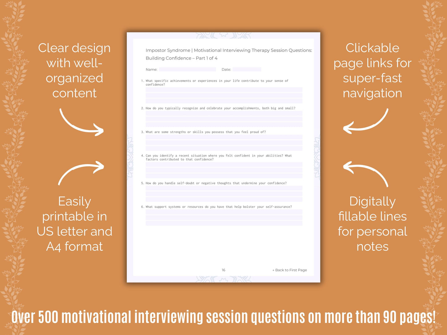 Impostor Syndrome Motivational Interviewing Counseling Templates