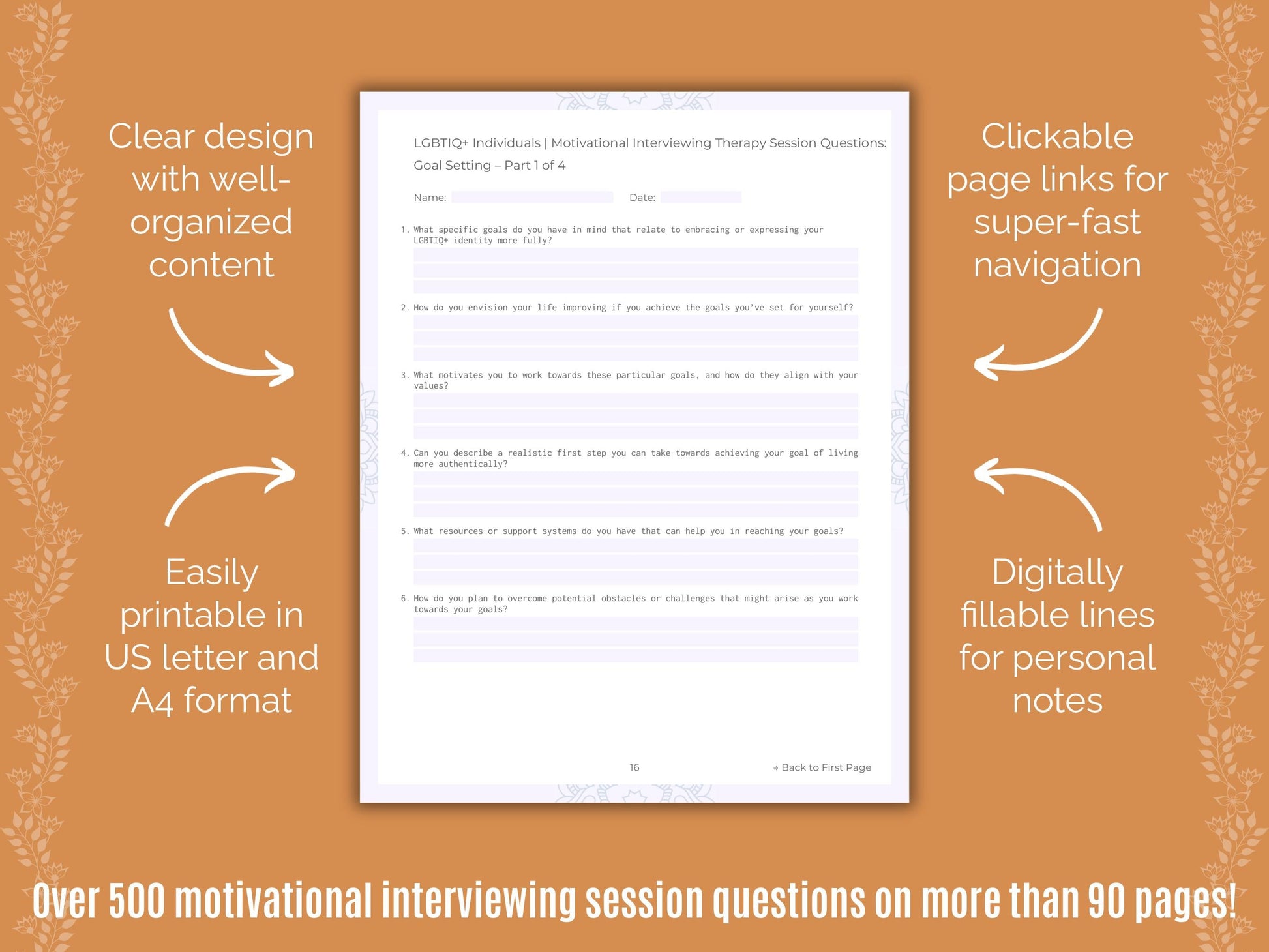 LGBTIQ+ Individuals Motivational Interviewing Counseling Templates