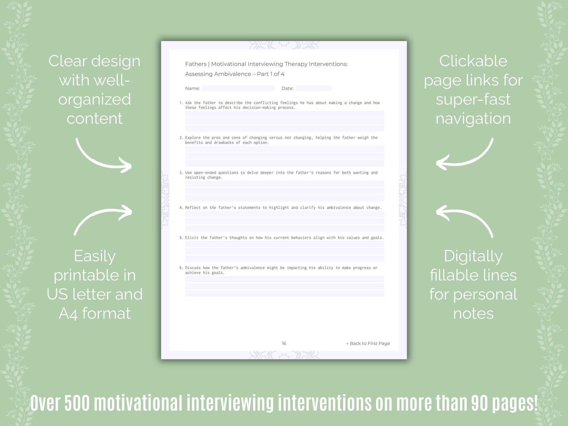 Fathers Motivational Interviewing Counseling Templates
