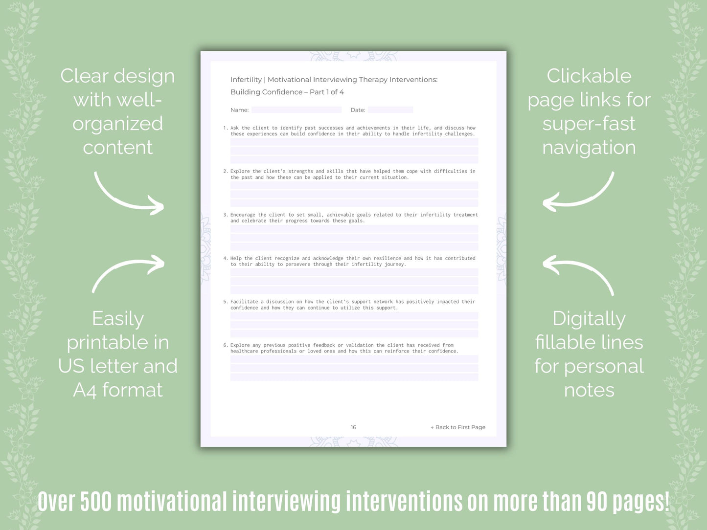 Infertility Motivational Interviewing Counseling Templates