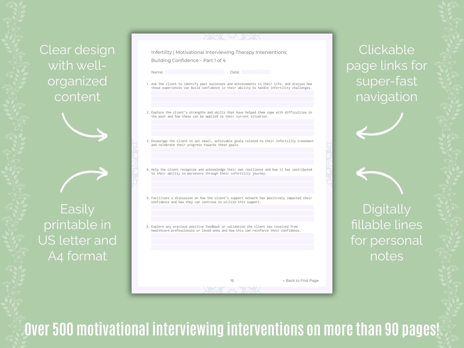 Infertility Motivational Interviewing Counseling Templates