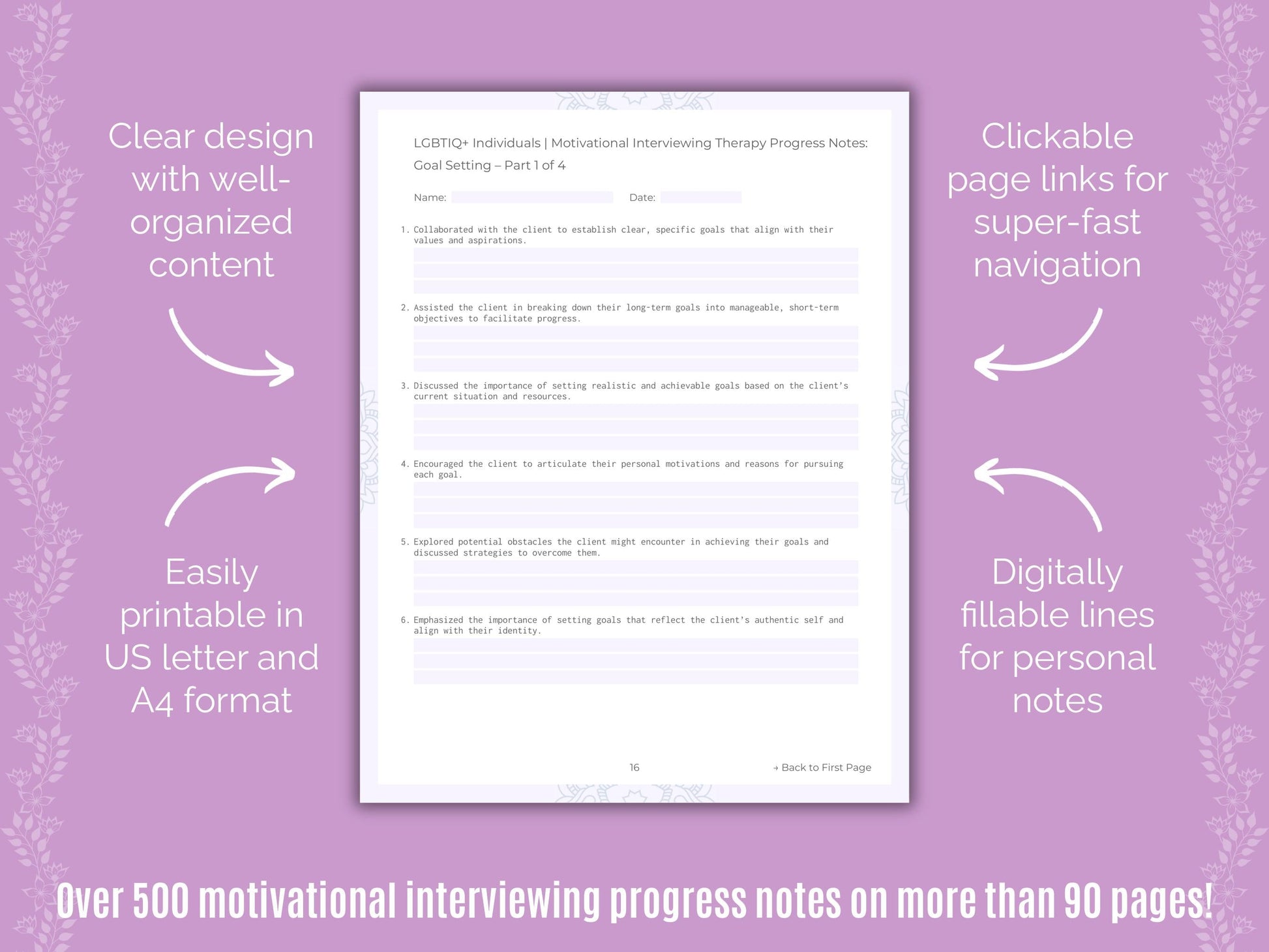 LGBTIQ+ Individuals Motivational Interviewing Counseling Templates