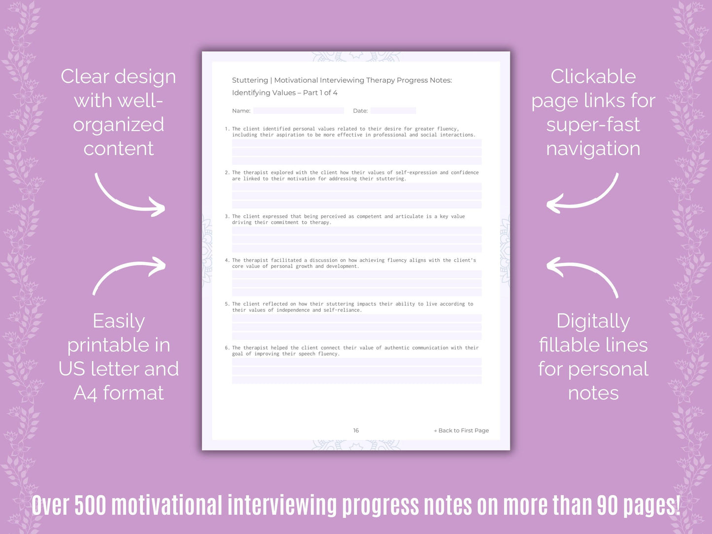 Stuttering Motivational Interviewing Counseling Templates