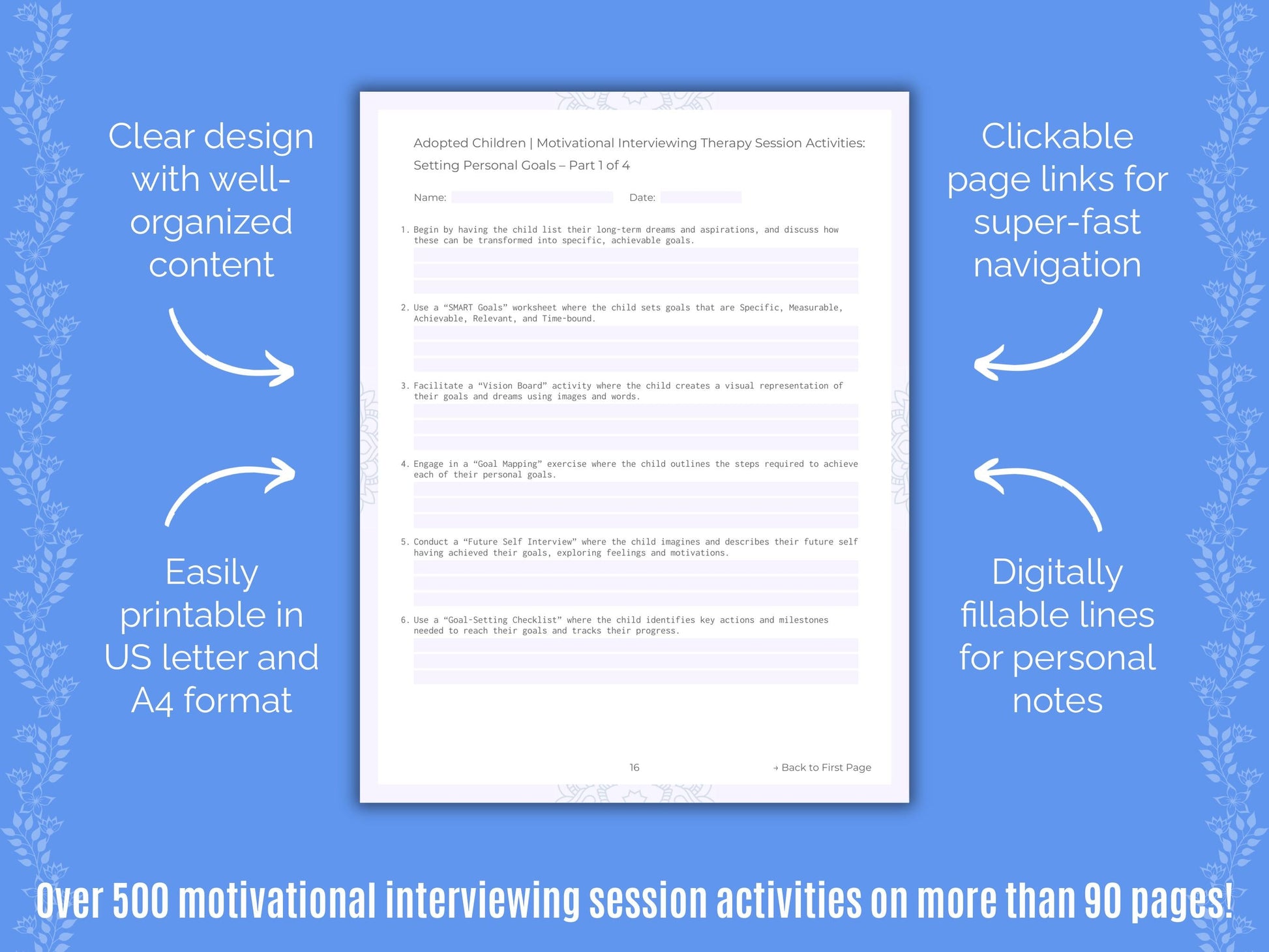 Adopted Children Motivational Interviewing Counseling Templates