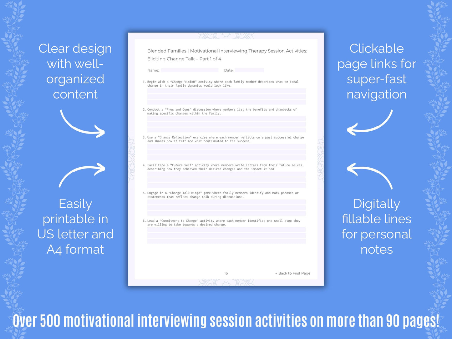 Blended Families Motivational Interviewing Counseling Templates