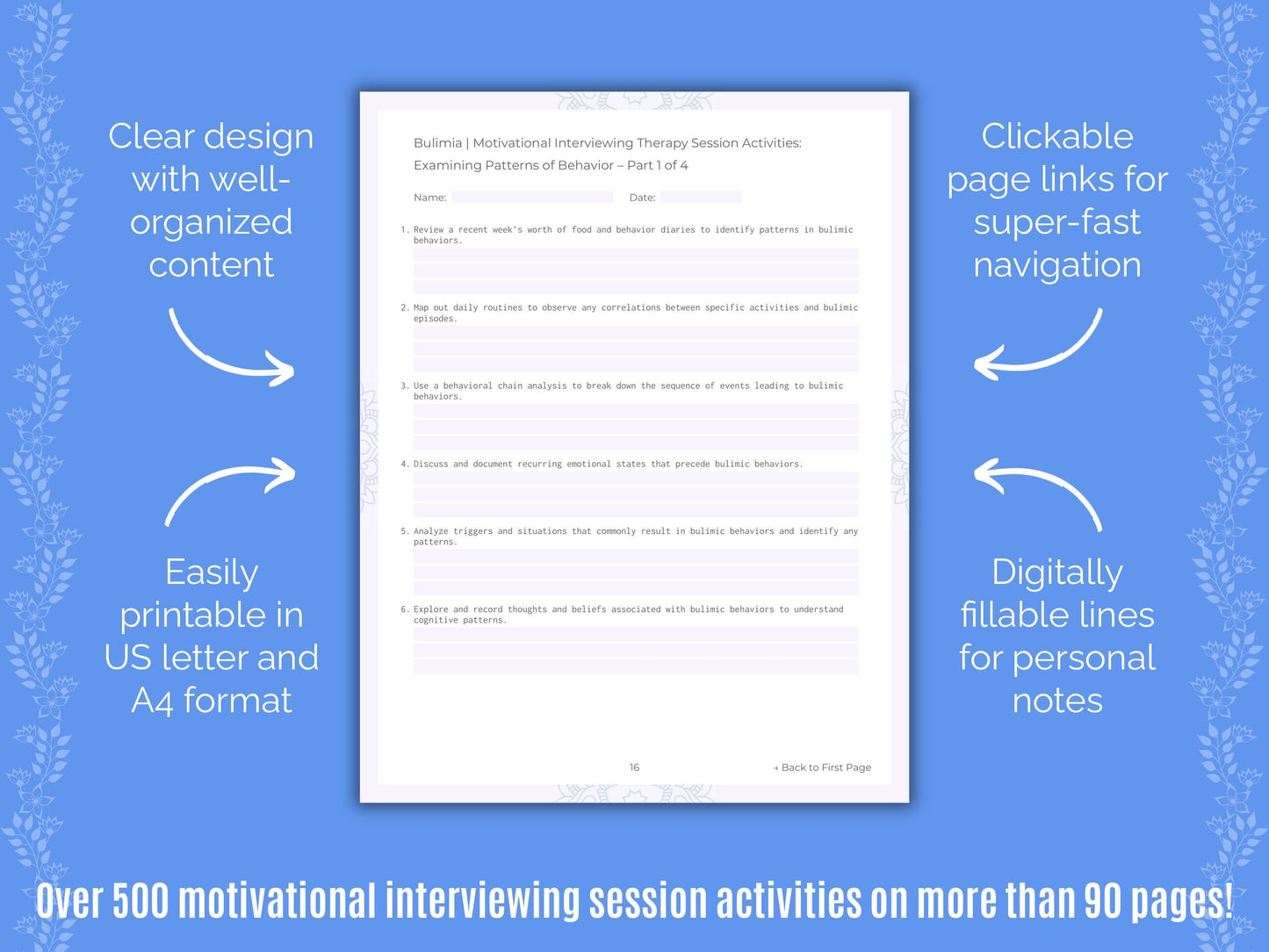 Bulimia Motivational Interviewing Counseling Templates