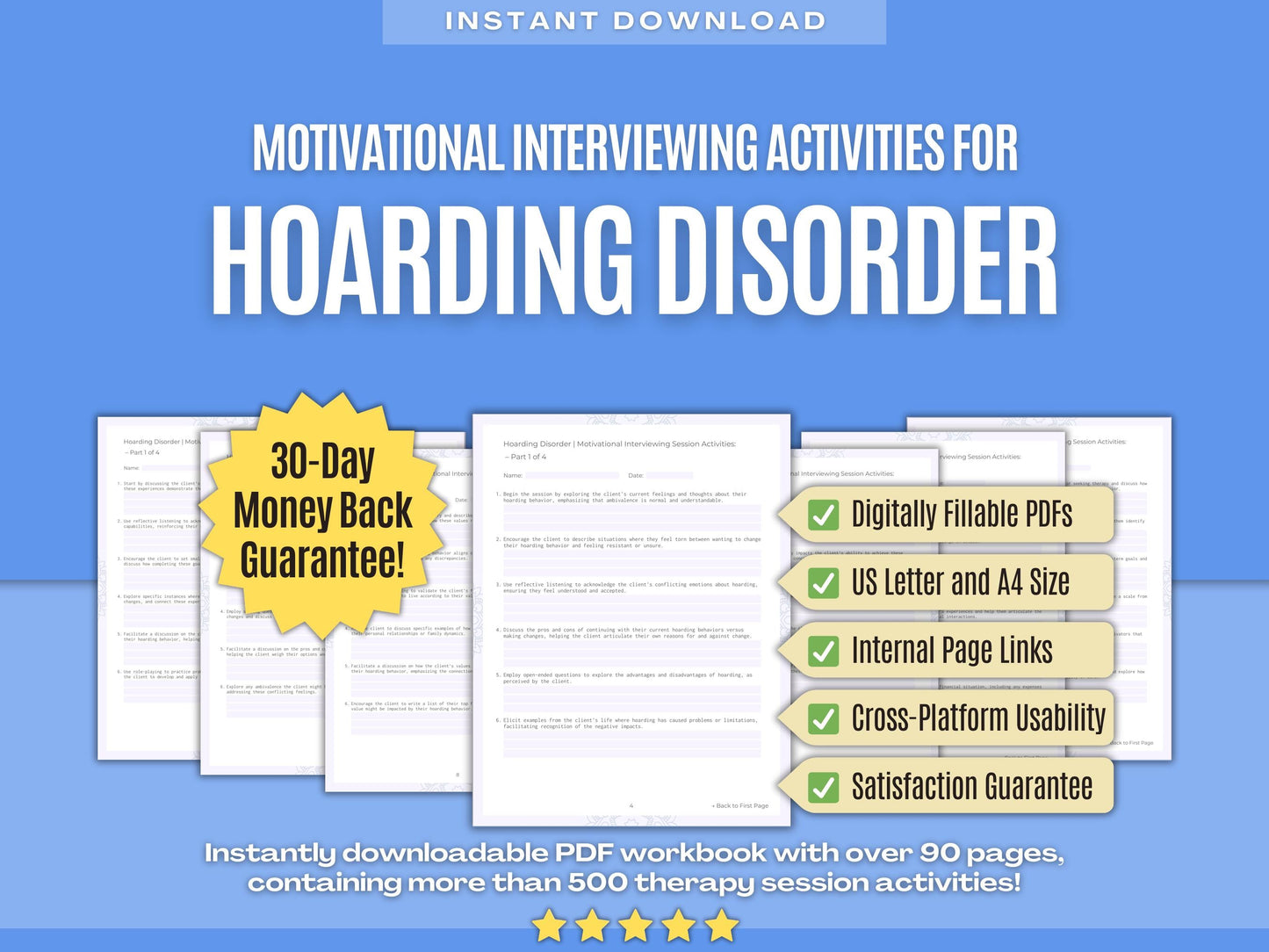 Hoarding Disorder Motivational Interviewing Psychology Workbooks