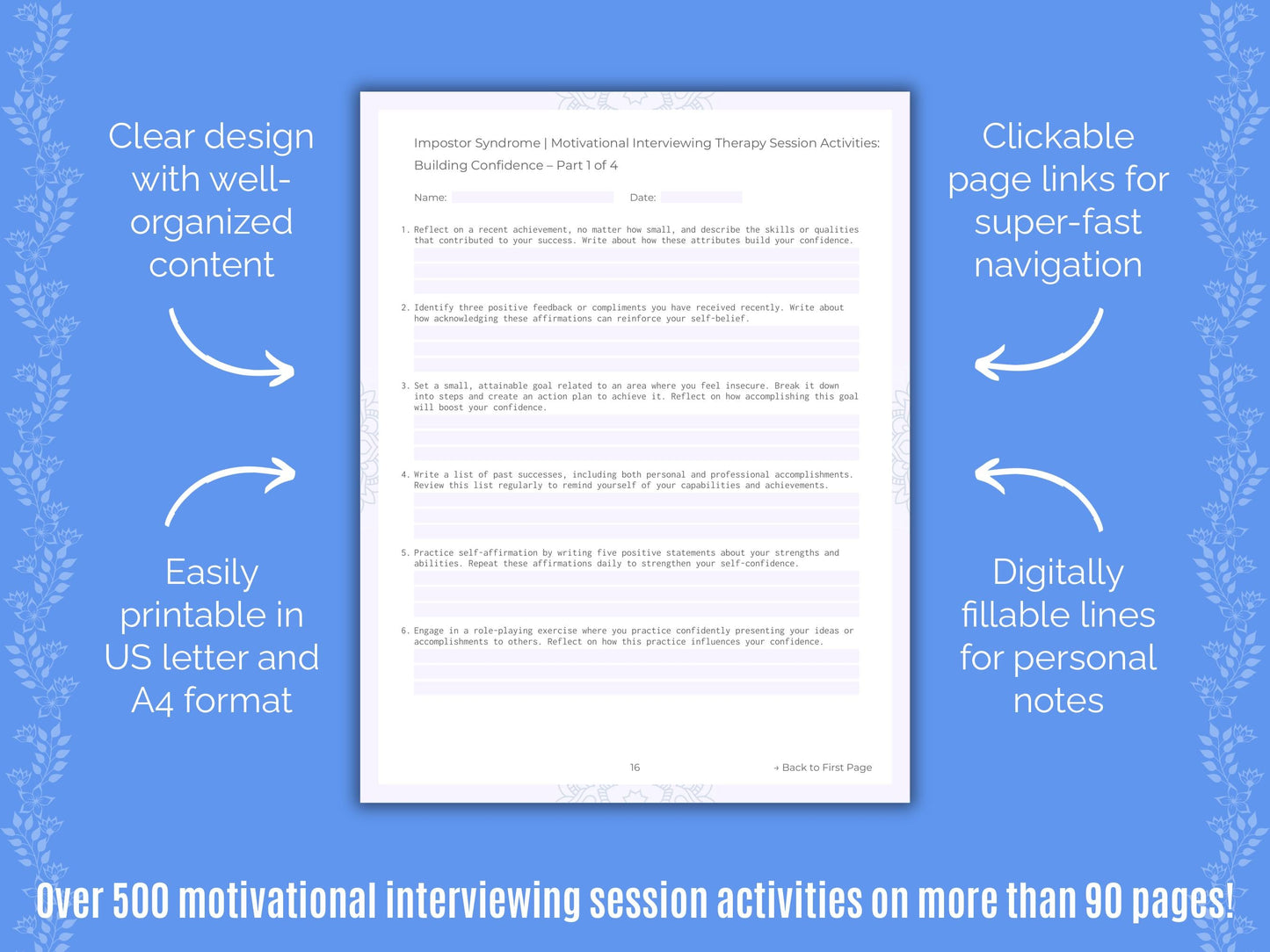 Impostor Syndrome Motivational Interviewing Counseling Templates