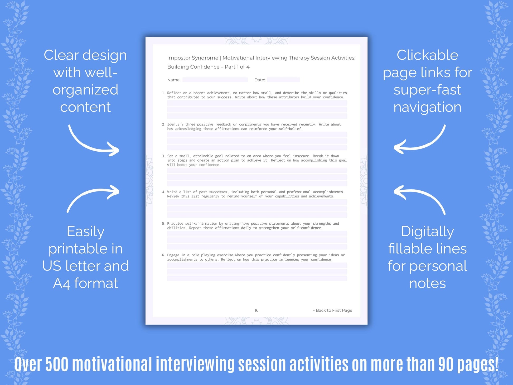 Impostor Syndrome Motivational Interviewing Counseling Templates