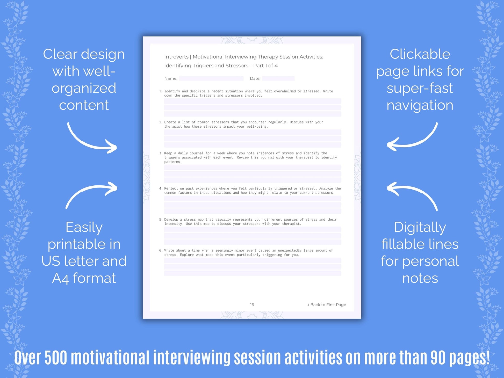 Introversion Motivational Interviewing Counseling Templates