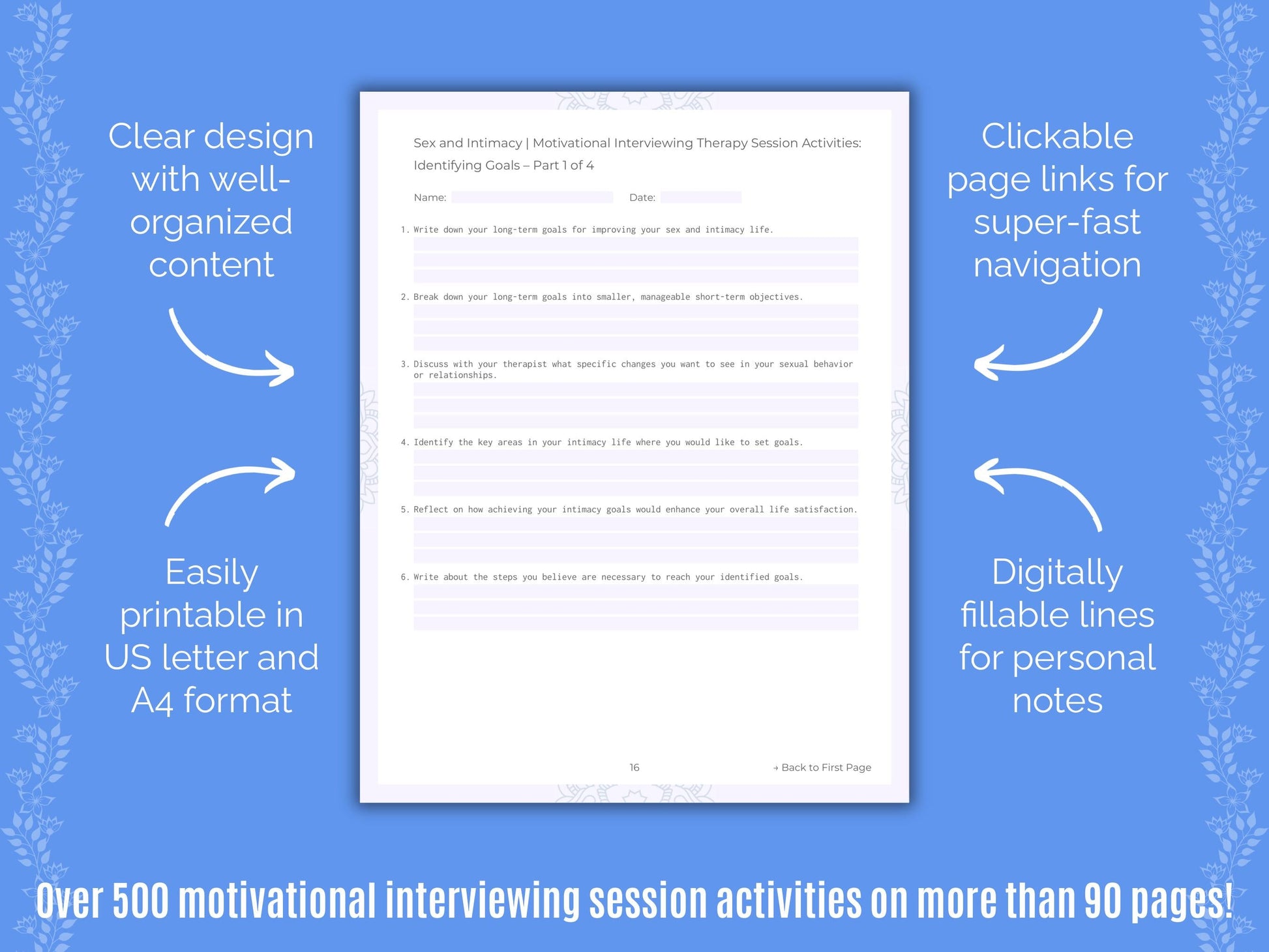 Sex and Intimacy Motivational Interviewing Counseling Templates