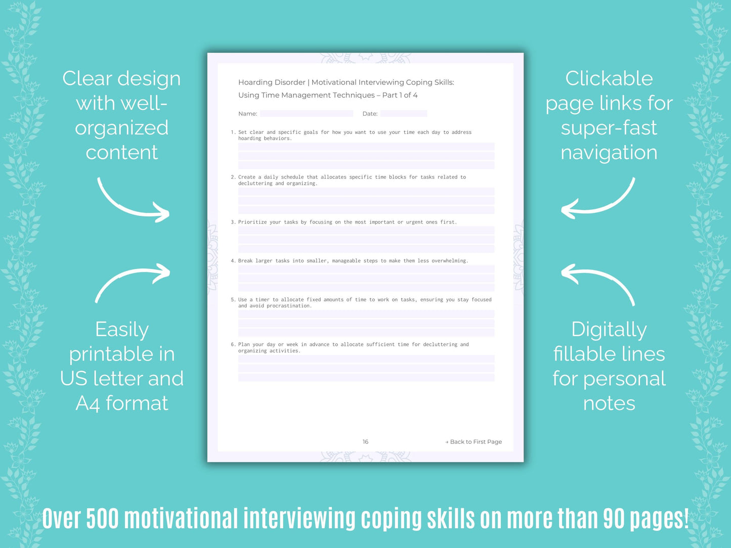 Hoarding Disorder Motivational Interviewing Counseling Templates