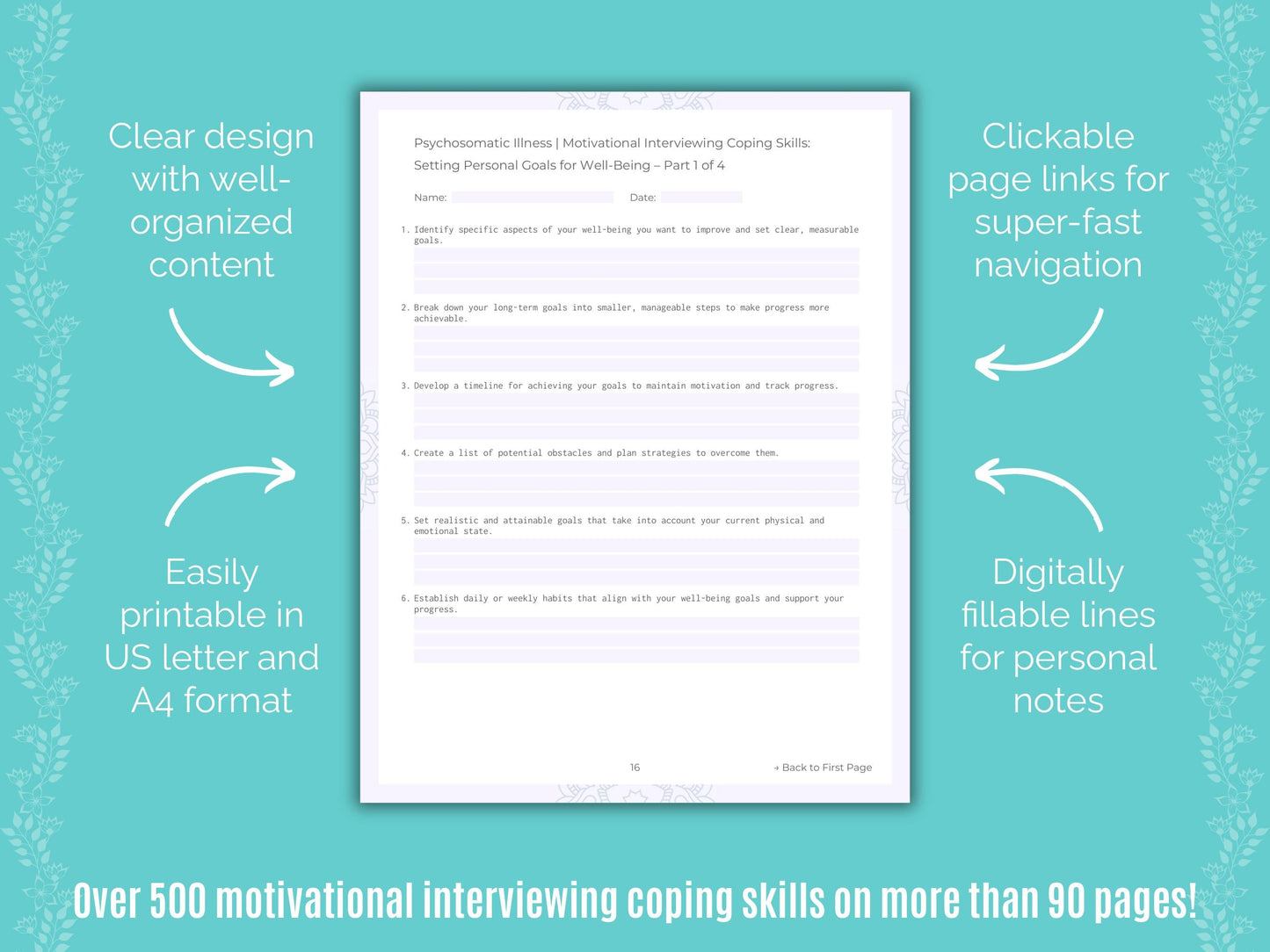 Psychosomatic Illness Motivational Interviewing Counseling Templates