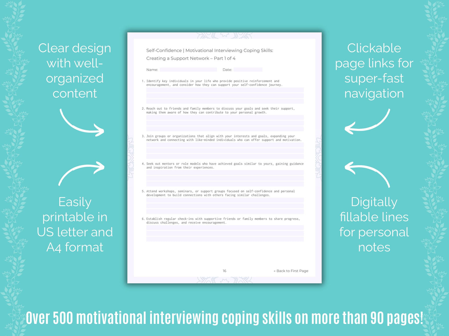 Self-Confidence Motivational Interviewing Counseling Templates