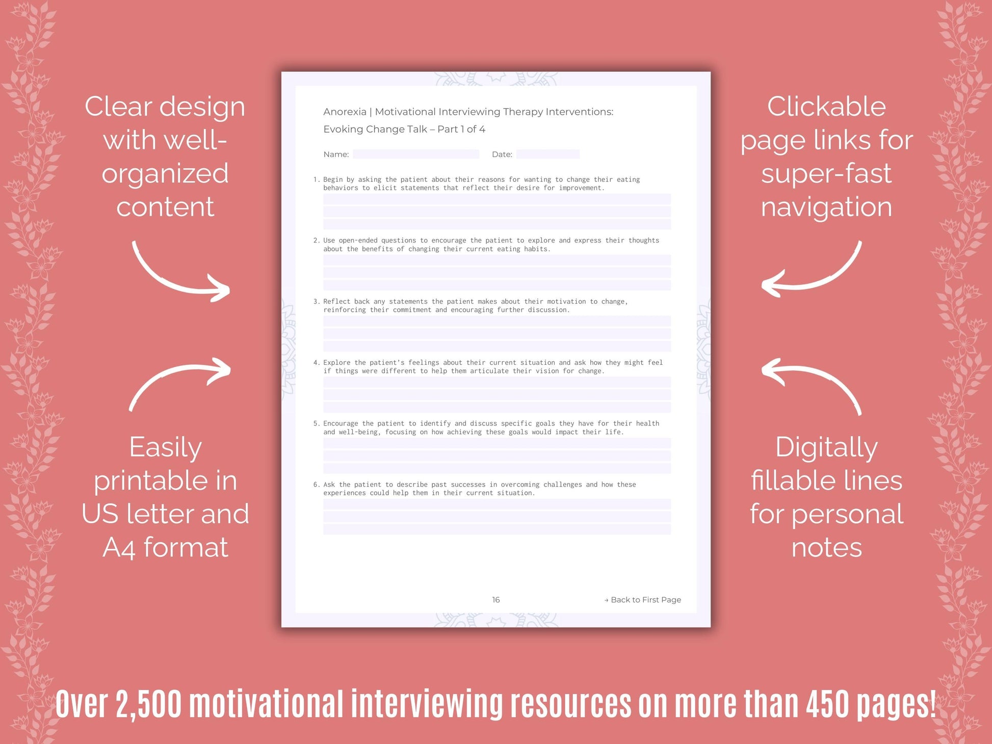 Anorexia Motivational Interviewing Counseling Templates