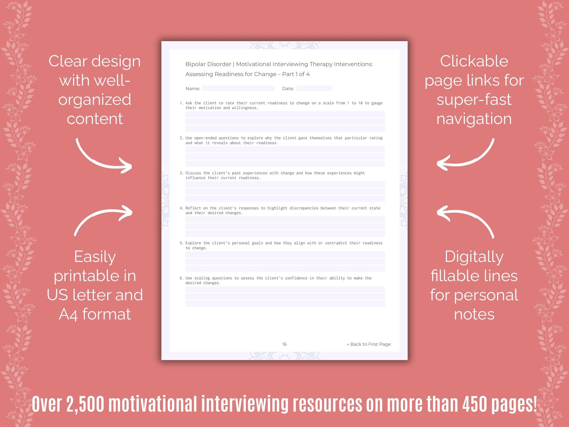 Bipolar Disorder Motivational Interviewing Counseling Templates