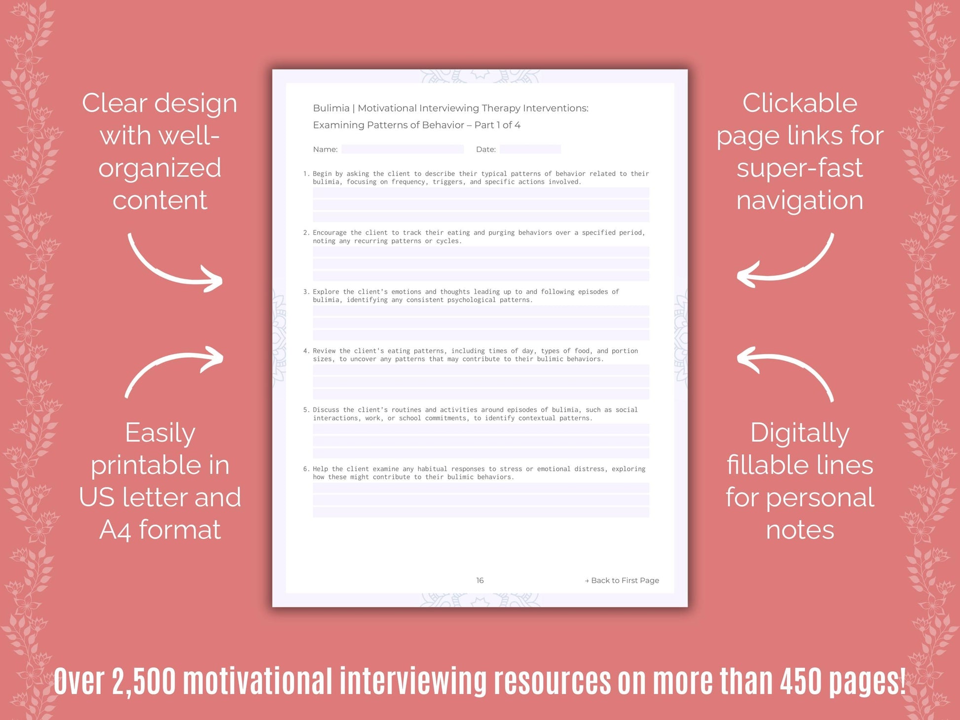 Bulimia Motivational Interviewing Counseling Templates