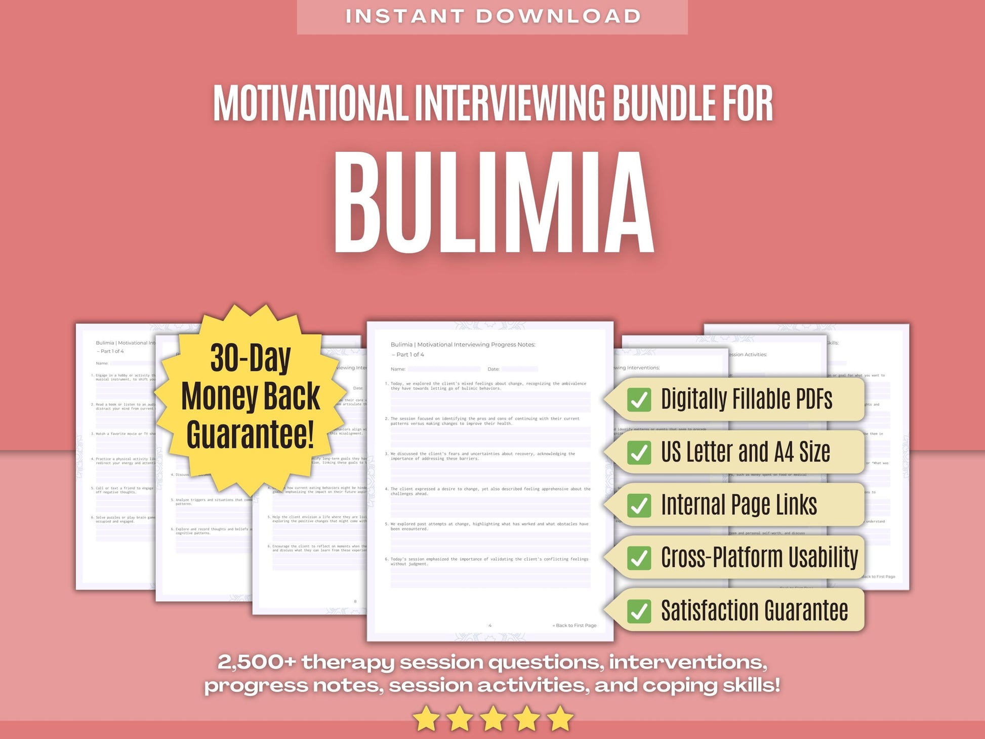 Bulimia Motivational Interviewing Psychology Workbooks