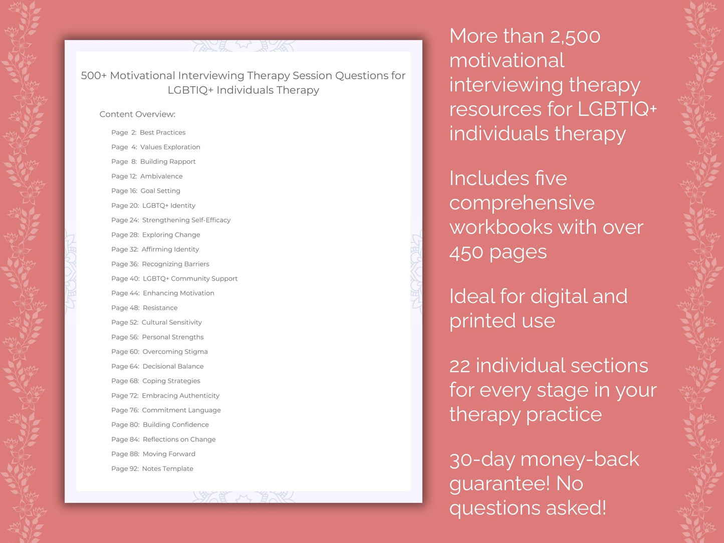 LGBTIQ+ Individuals Motivational Interviewing Therapist Worksheets