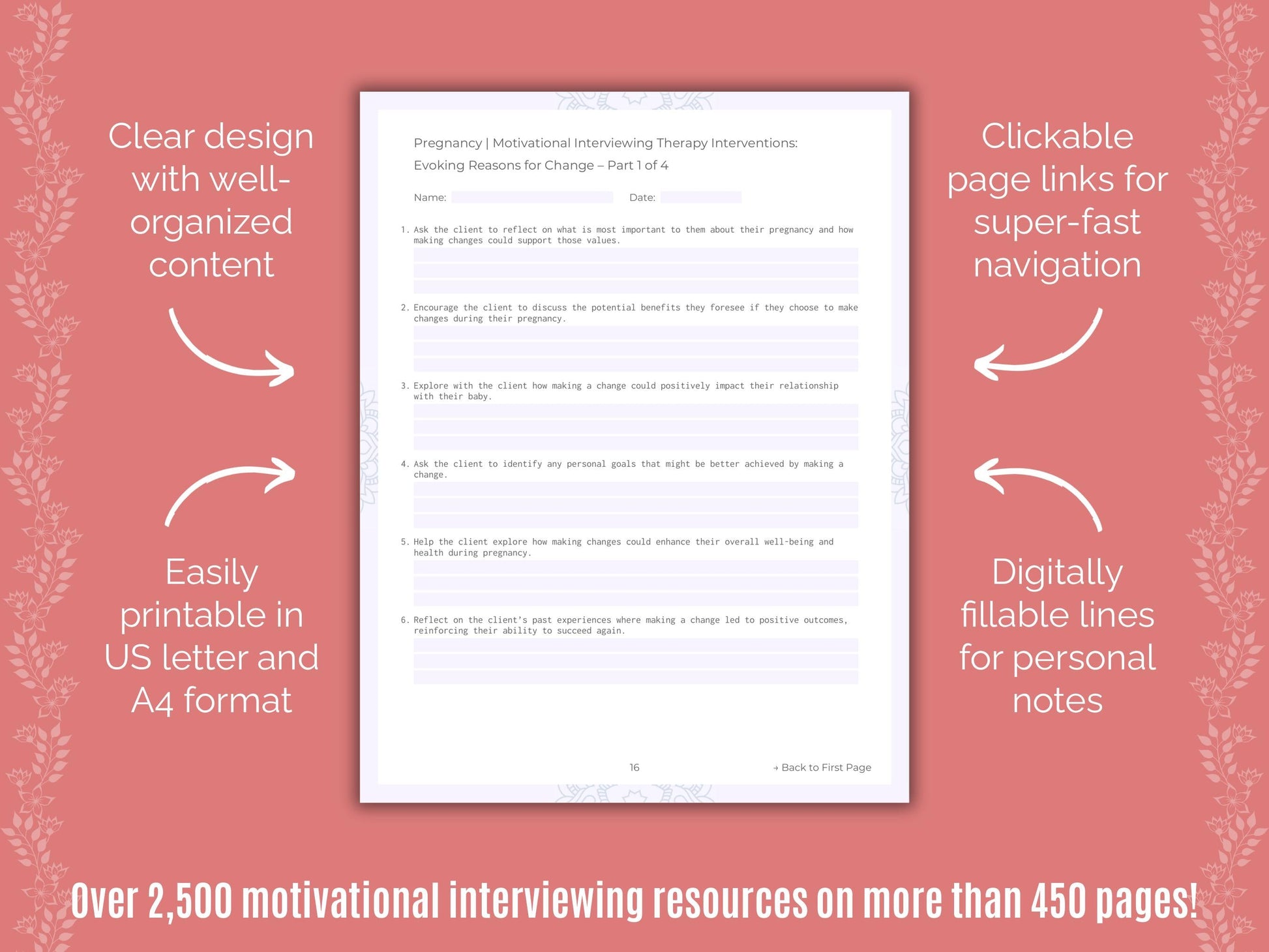 Pregnancy Motivational Interviewing Counseling Templates