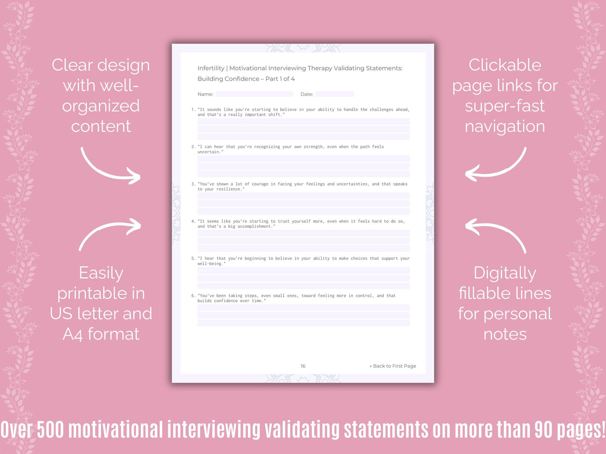 Infertility Motivational Interviewing Counseling Templates