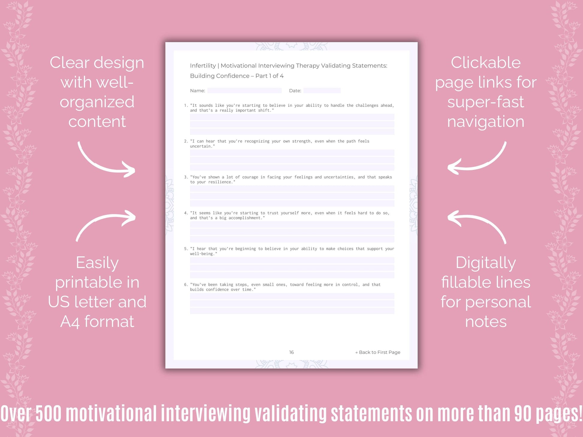 Infertility Motivational Interviewing Counseling Templates