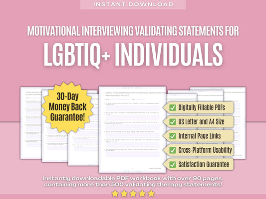 LGBTIQ+ Individuals Motivational Interviewing Psychology Workbooks
