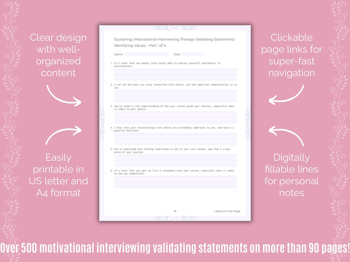 Stuttering Motivational Interviewing Counseling Templates