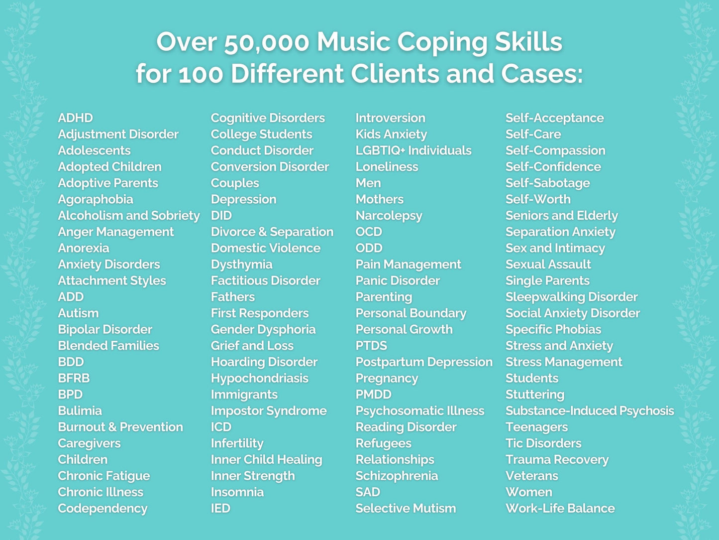 Music Therapy Coping Skills Therapist Worksheets