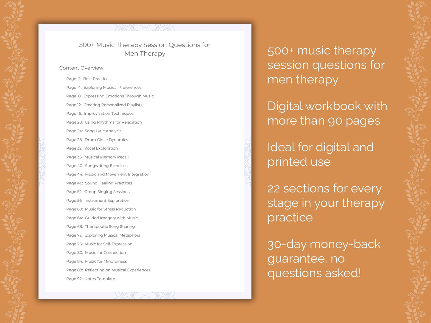 Men Music Therapy Therapist Worksheets