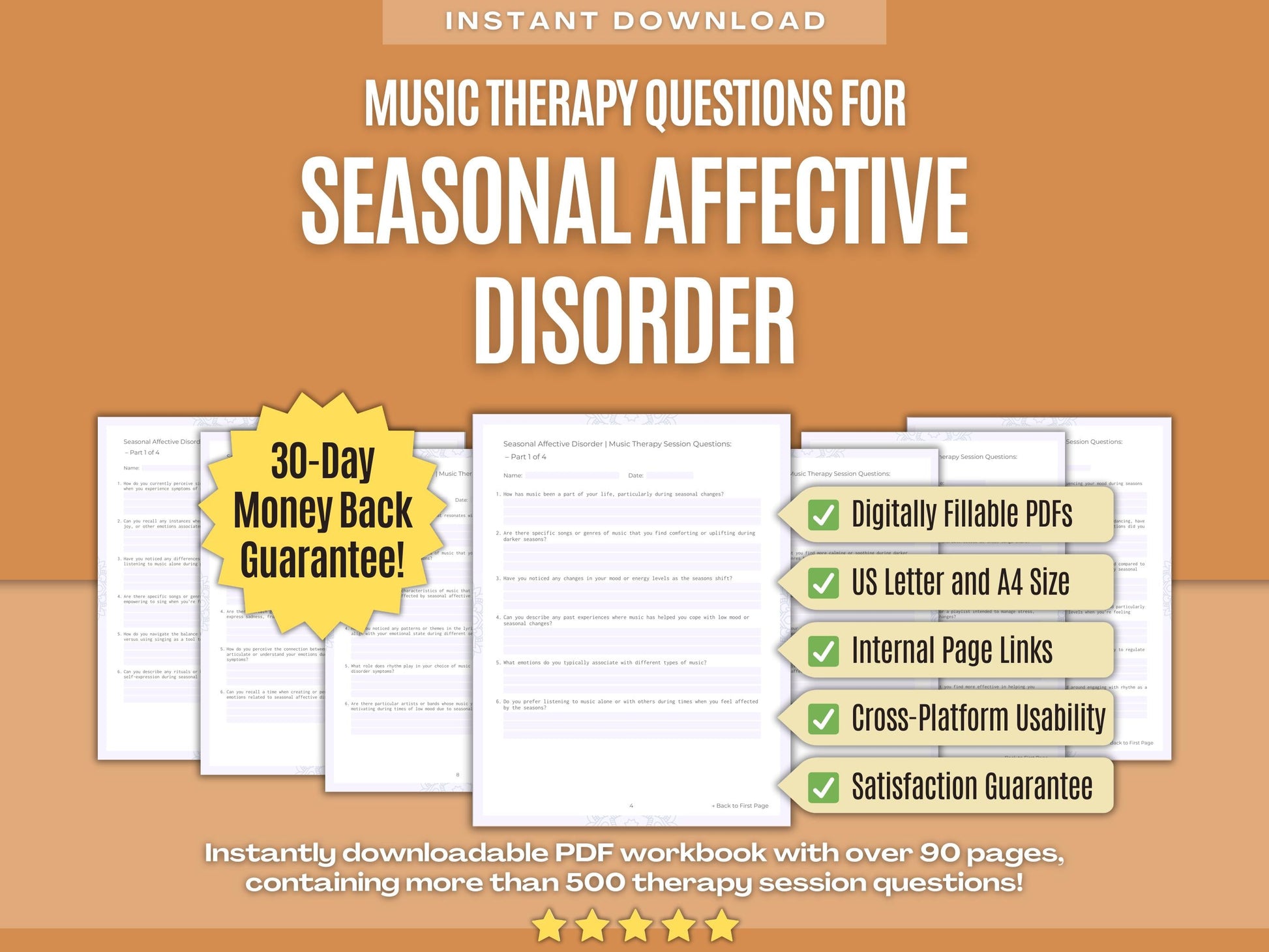 Seasonal Affective Disorder Music Therapy Psychology Workbooks