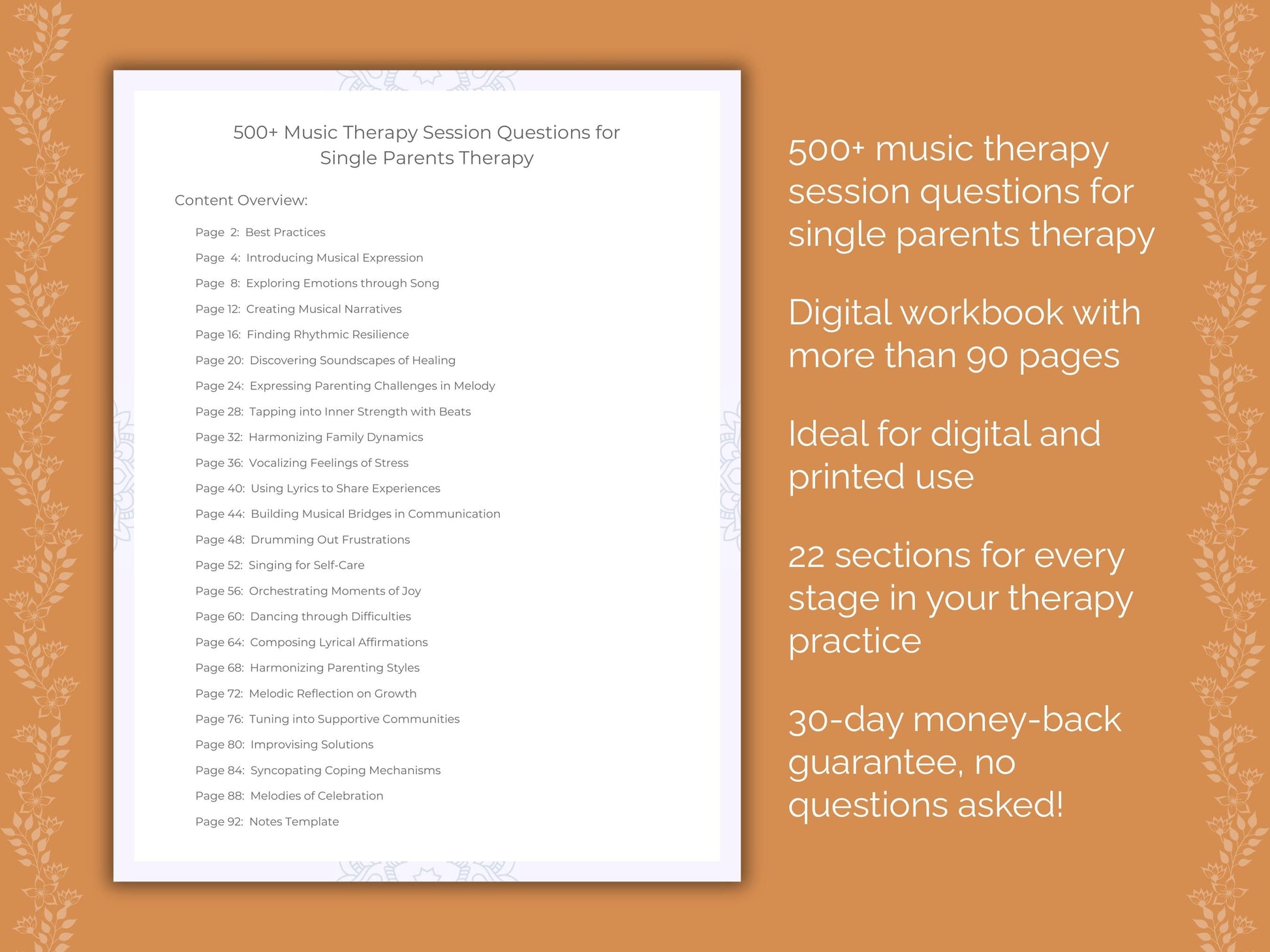 Single Parents Music Therapy Therapist Worksheets
