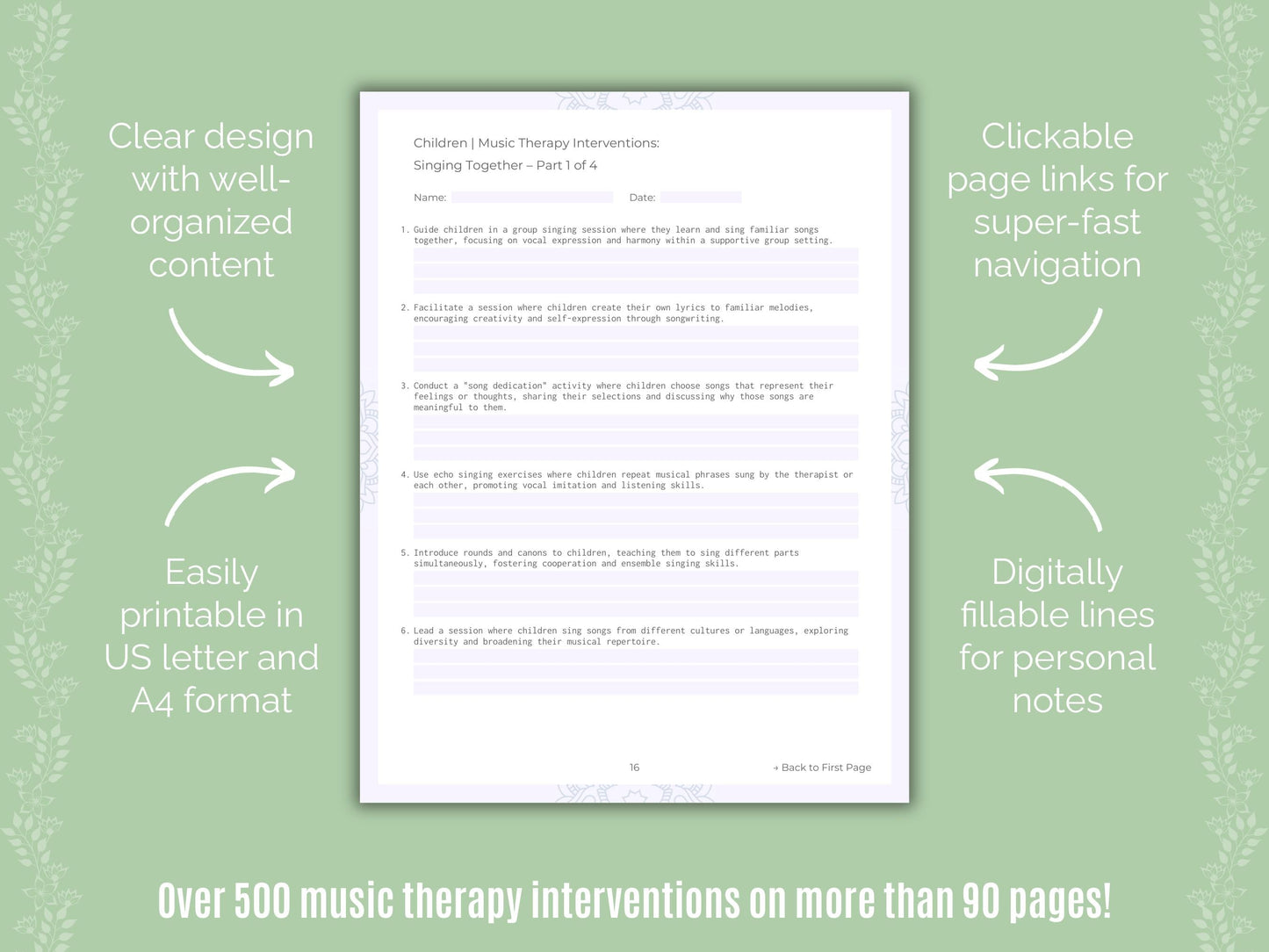 Children Music Therapy Counseling Templates