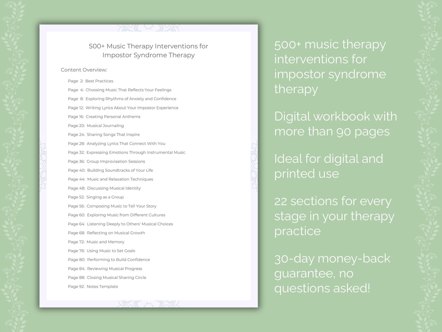 Impostor Syndrome Music Therapy Therapist Worksheets