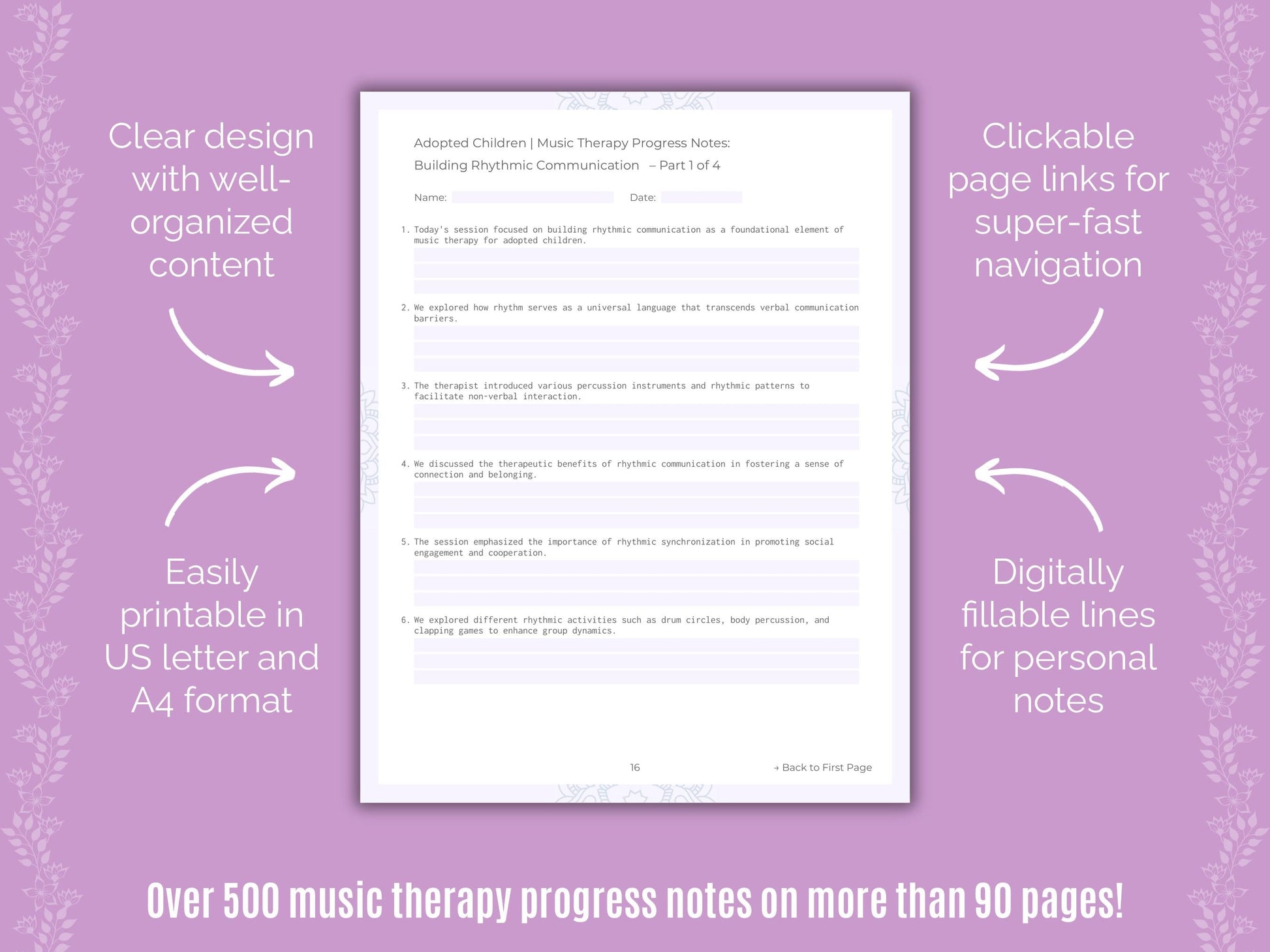 Adopted Children Music Therapy Counseling Templates