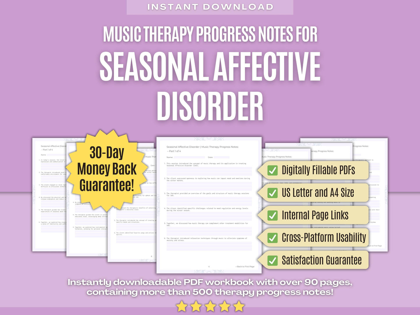 Seasonal Affective Disorder Music Therapy Psychology Workbooks