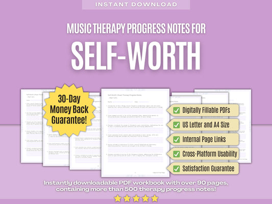 Self-Worth Music Therapy Psychology Workbooks